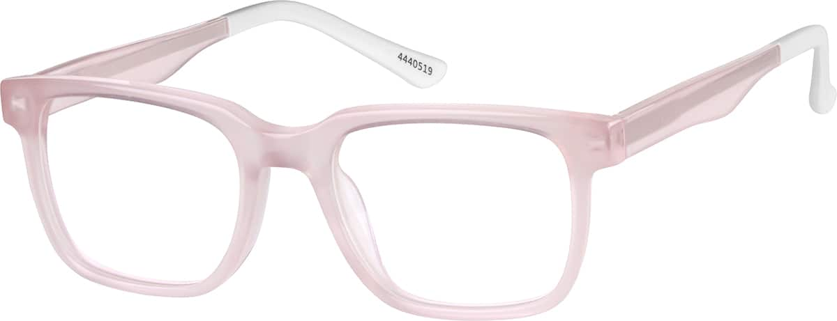 Angle view of Dare Kids' Square Glasses 4440519 in Blush