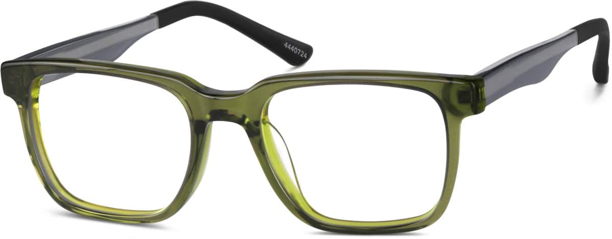 Angle view of Dare Kids' Square Glasses 4440724 in Forest