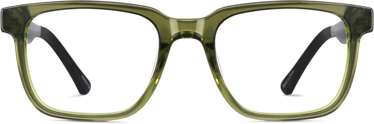 Front view of Dare Kids' Square Glasses 4440724 in Forest