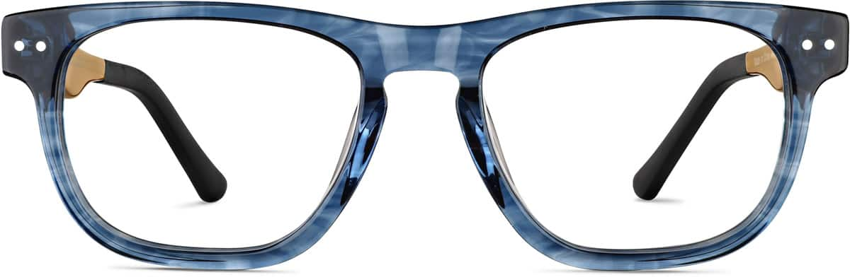 Front view of Create Kids' Square Glasses 4441116 in Ocean