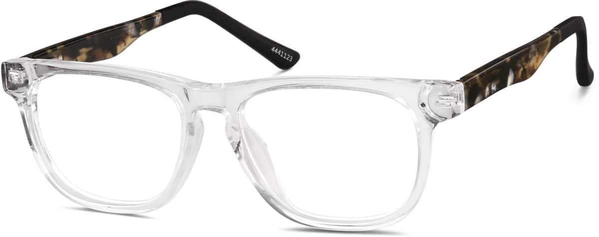 Angle view of Create Kids' Square Glasses 4441123 in Clear