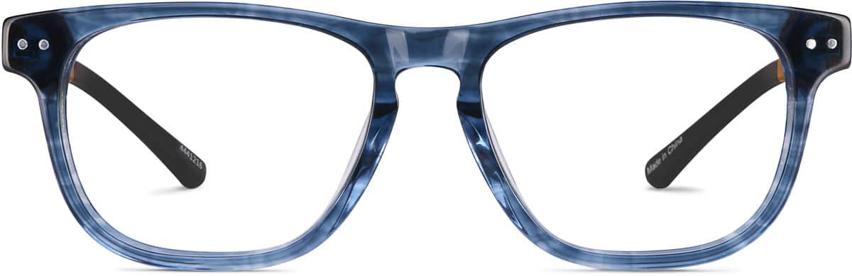 Front view of Create Kids' Square Glasses 4441216 in Ocean