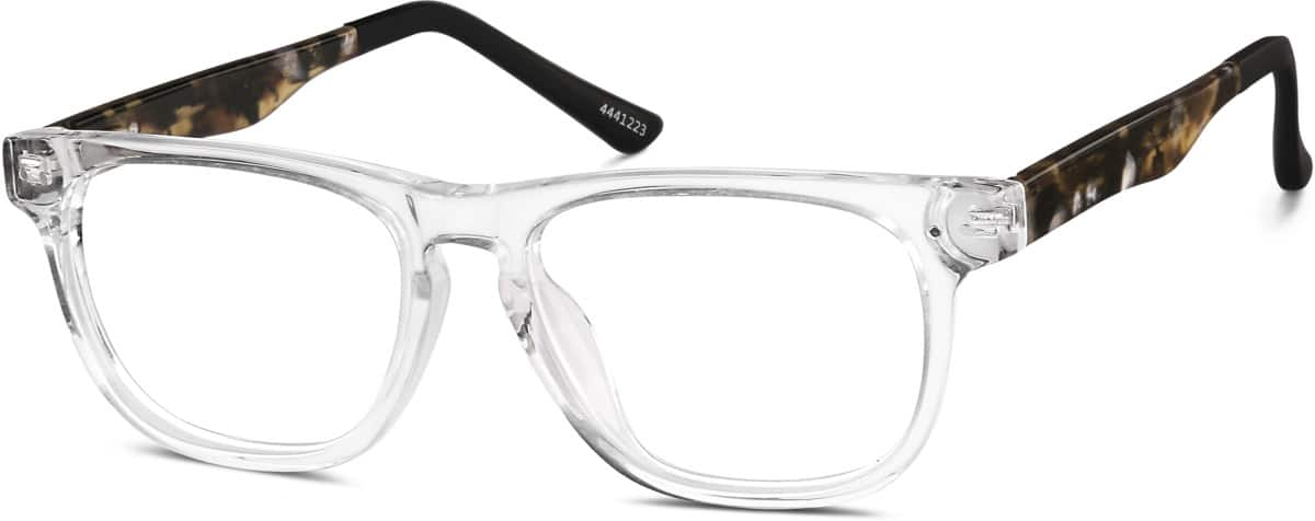 Angle view of Create Kids' Square Glasses 4441223 in Clear