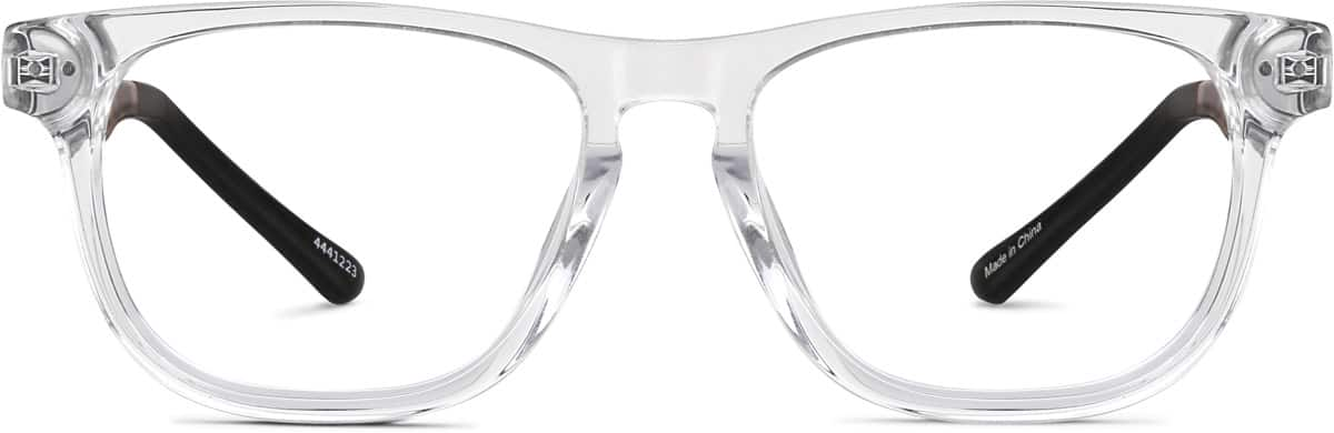 Front view of Create Kids' Square Glasses 4441223 in Clear