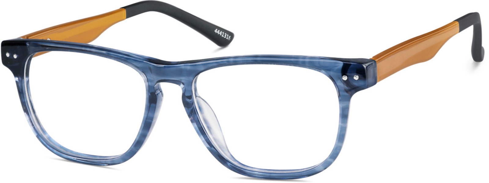 Zenni Kids Square Prescription Glasses Blue Tortoiseshell Plastic Full Rim Frame