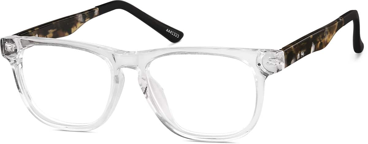 Angle view of Create Kids' Square Glasses 4441323 in Clear