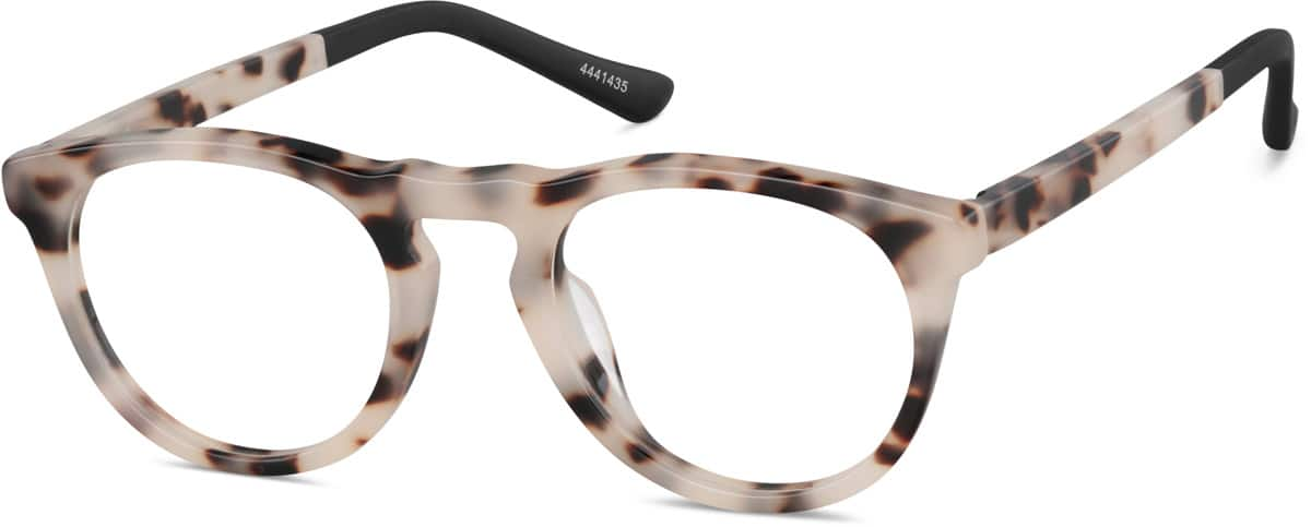 Angle view of Dream Kids' Round Glasses 4441435 in Ivory Tortoiseshell