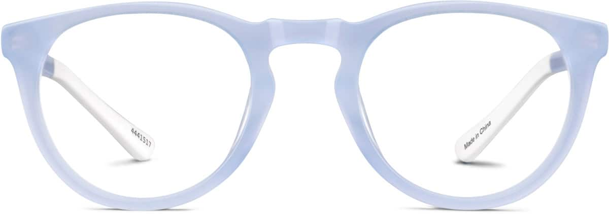 Front view of Dream Kids' Round Glasses 4441517 in Periwinkle