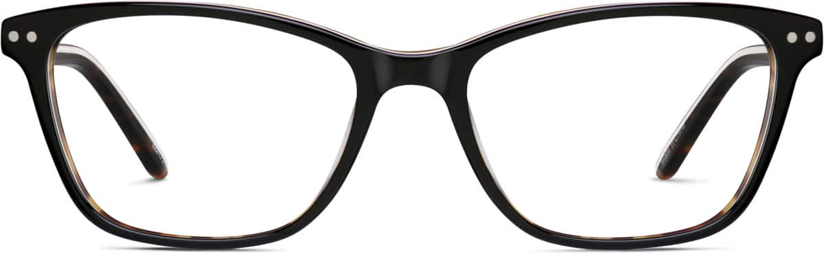 Front view of Rectangle Glasses  4441721 in Black