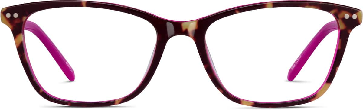 Front view of Rectangle Glasses  4441725 in Tortoiseshell