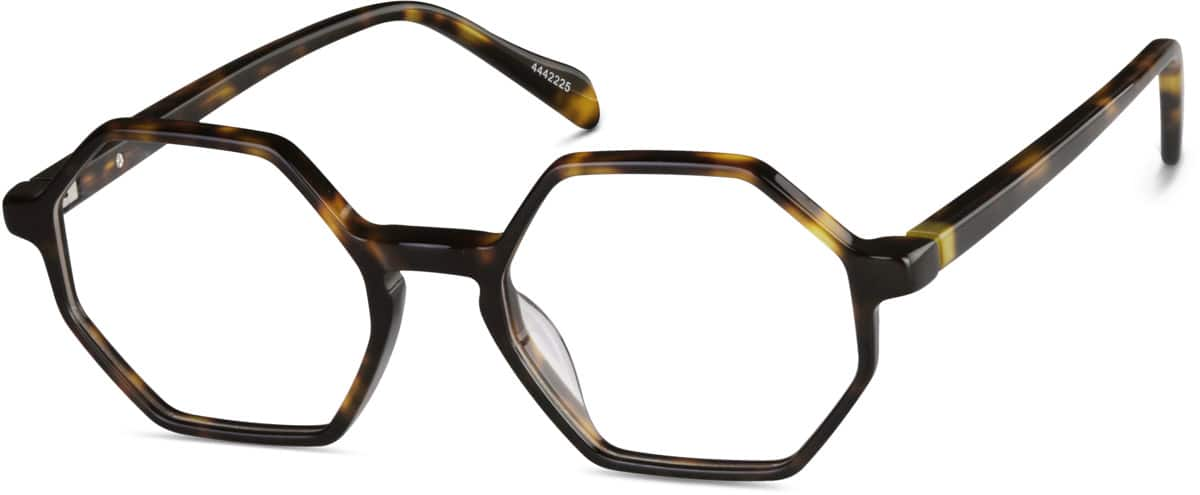 Angle view of Geometric Glasses  4442225 in Tortoiseshell