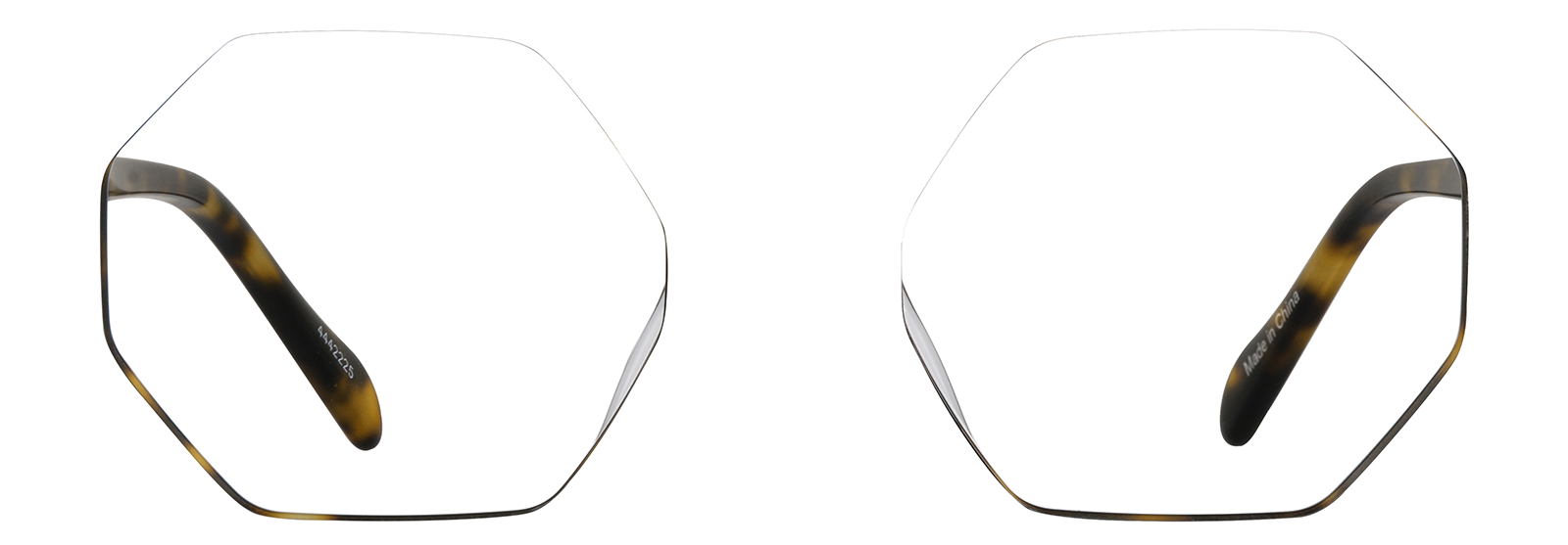 Front view of Geometric Glasses 4442225 in Tortoiseshell