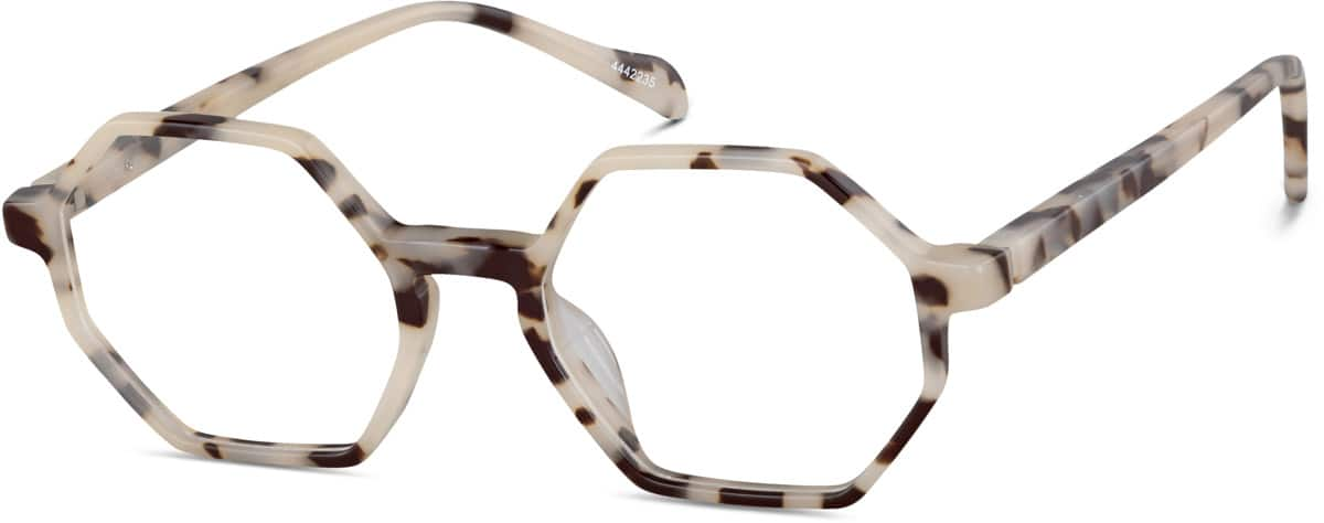 Angle view of Geometric Glasses  4442235 in Ivory Tortoiseshell