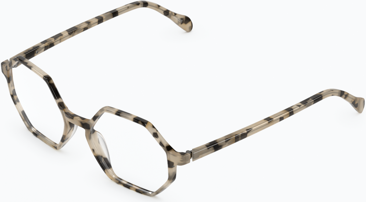 Angle view of Geometric Glasses 4442235 in Ivory Tortoiseshell thumbnail