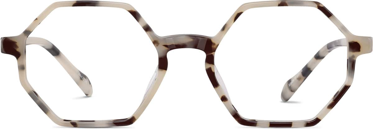 Front view of Geometric Glasses  4442235 in Ivory Tortoiseshell