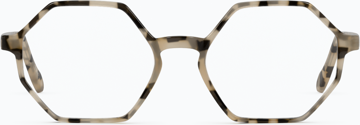 Front view of Geometric Glasses 4442235 in Ivory Tortoiseshell thumbnail