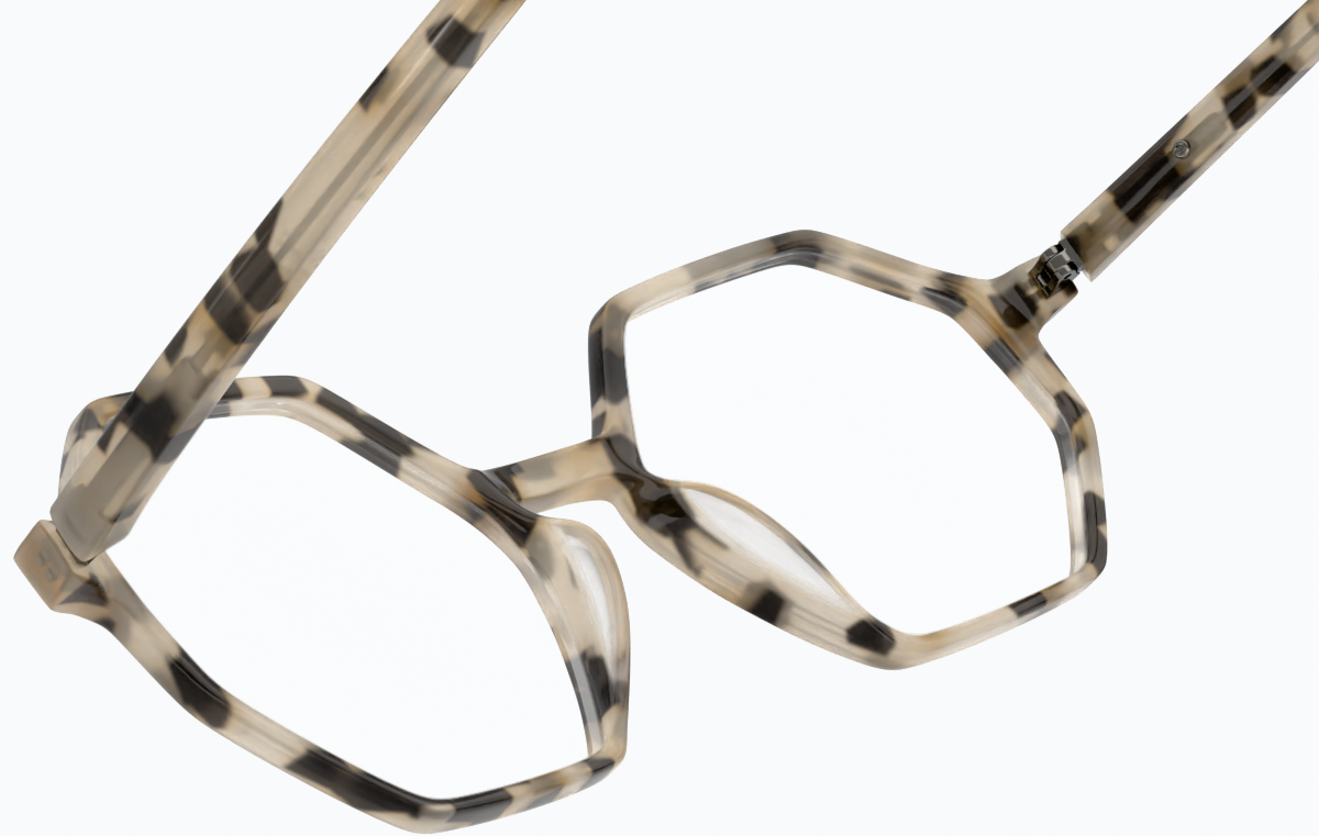See-through view of Geometric Glasses 4442235 in Ivory Tortoiseshell thumbnail