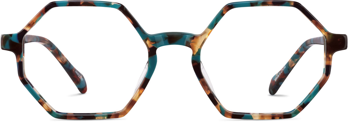 Brown/Blue Geometric Glasses