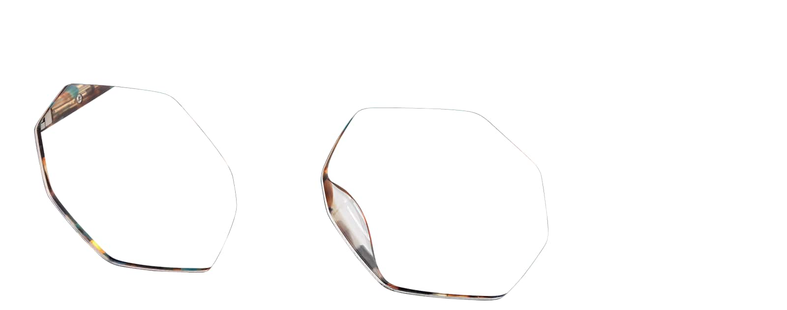 Angle view of Geometric Glasses  4442239 in Brown/Blue