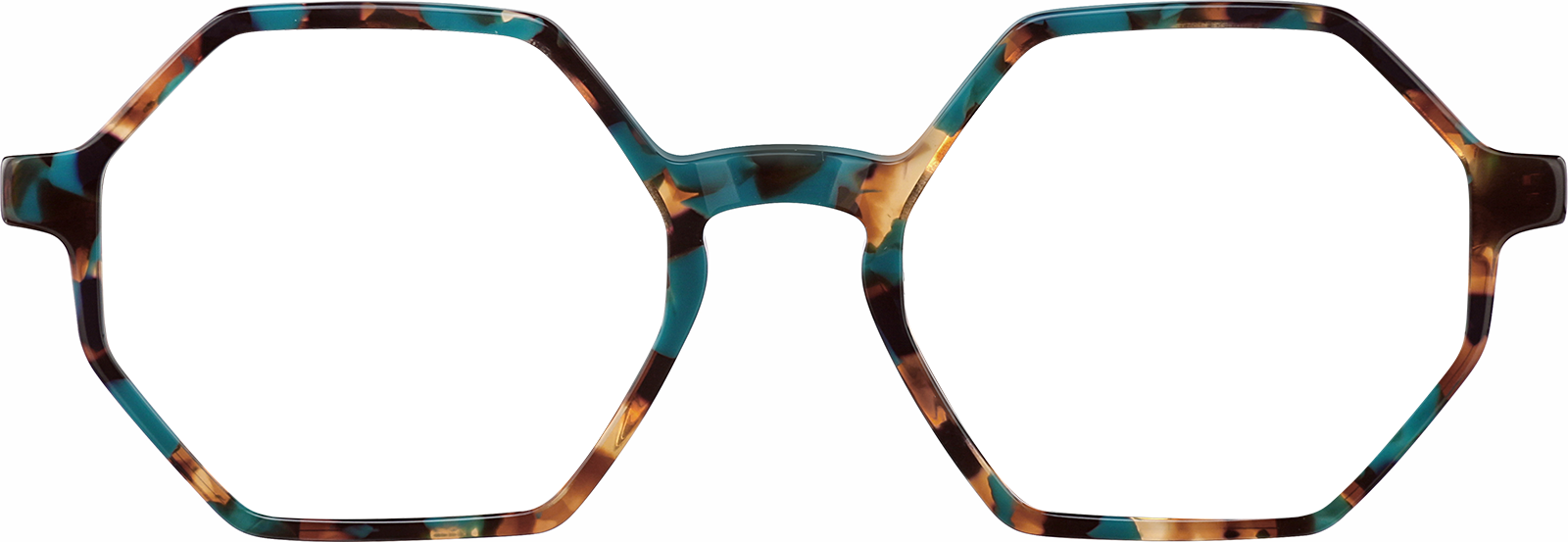 Front view of Geometric Glasses  4442239 in Brown/Blue