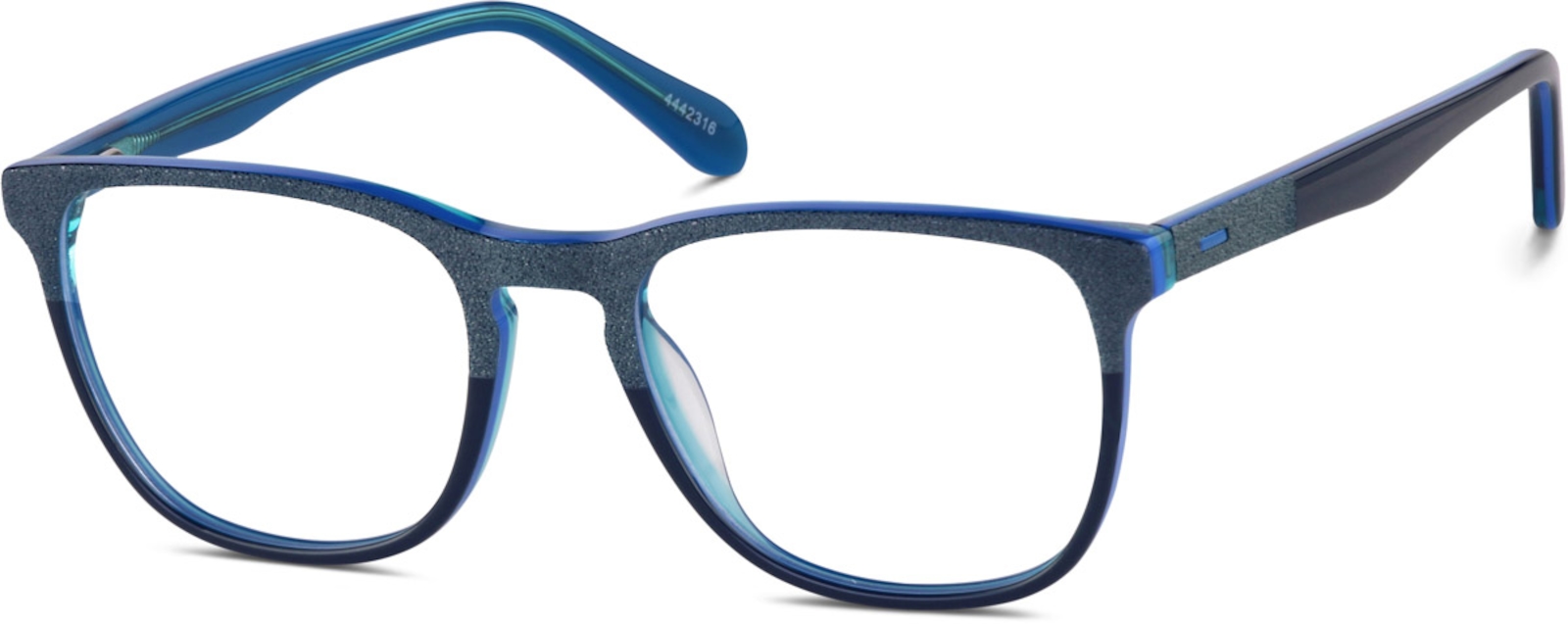 Zenni Square Prescription Glasses Blue Plastic Full Rim Frame