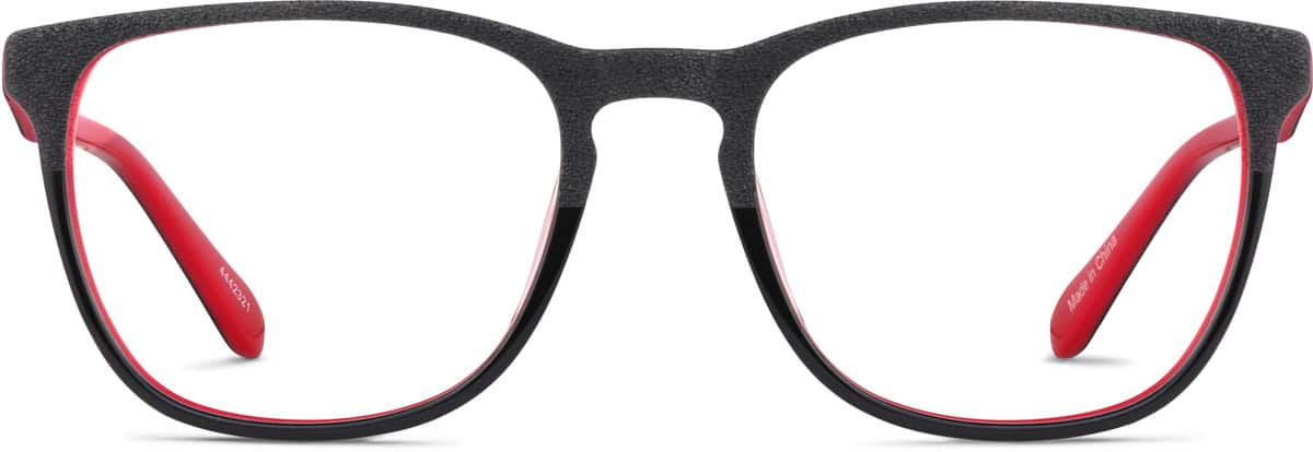 Front view of Square Glasses 4442321 in Black