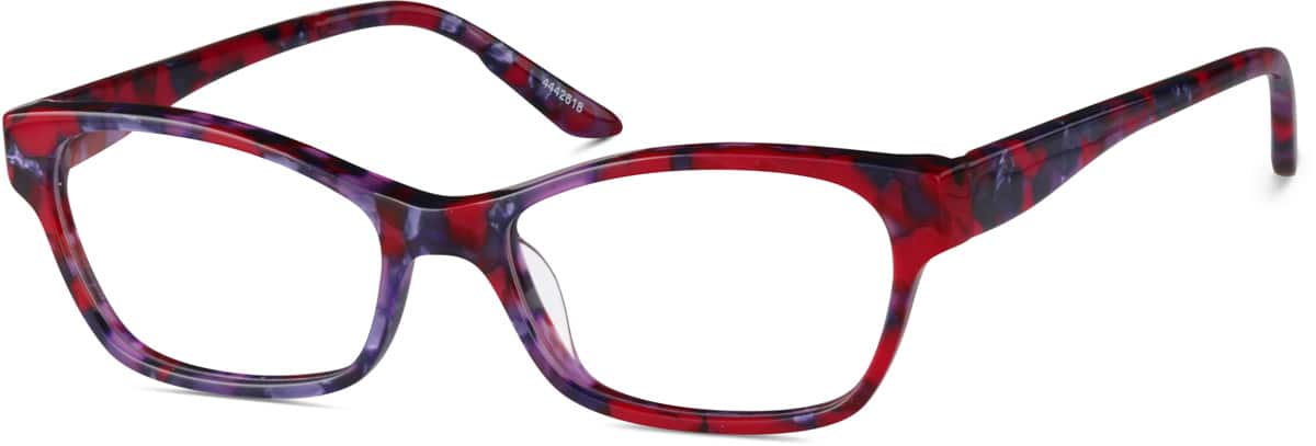 Angle view of Cat-Eye Glasses 4442618 in Garnet