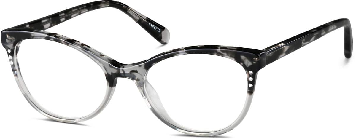 Angle view of Cat-Eye Glasses 4442712 in Gray