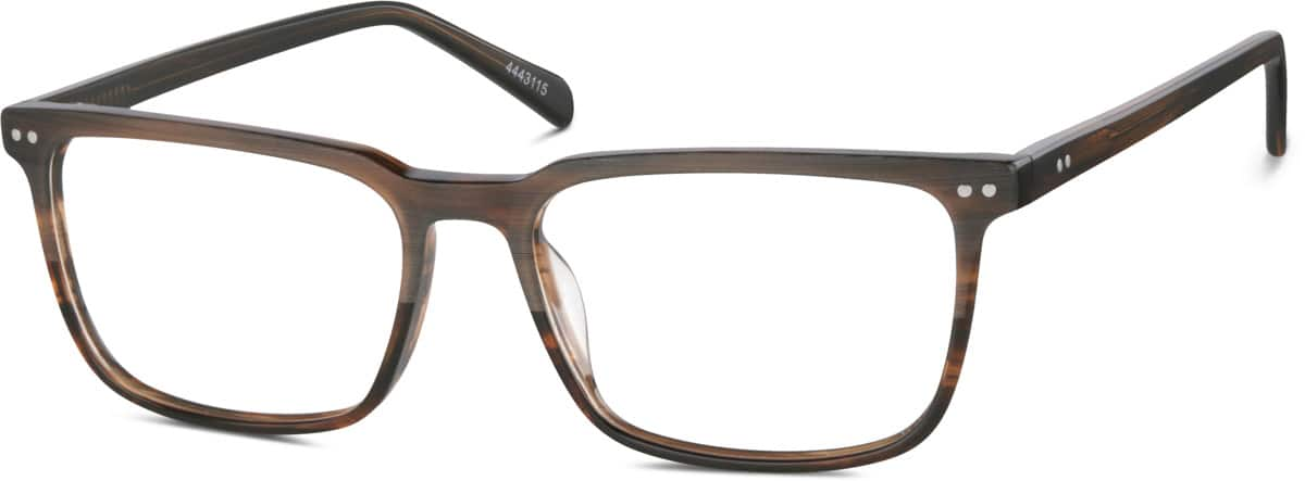 Angle view of Rectangle Glasses 4443115 in Brown