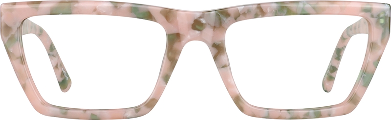 Rose Granite Rectangle Glasses front-view