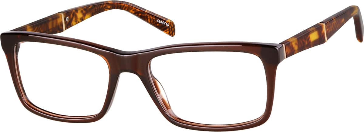 Angle view of Rectangle Glasses 4444715 in Brown