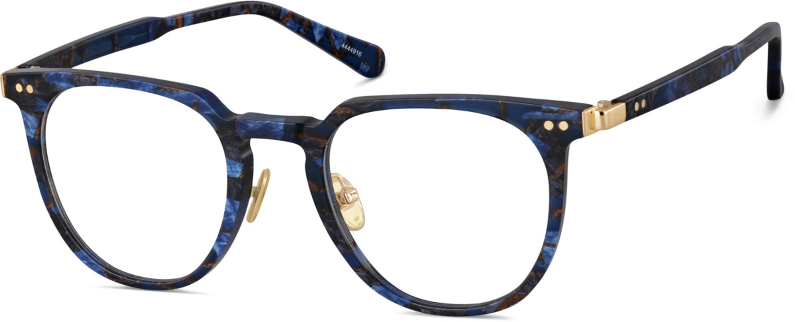 Zenni Round Prescription Glasses Blue Plastic Full Rim Frame
