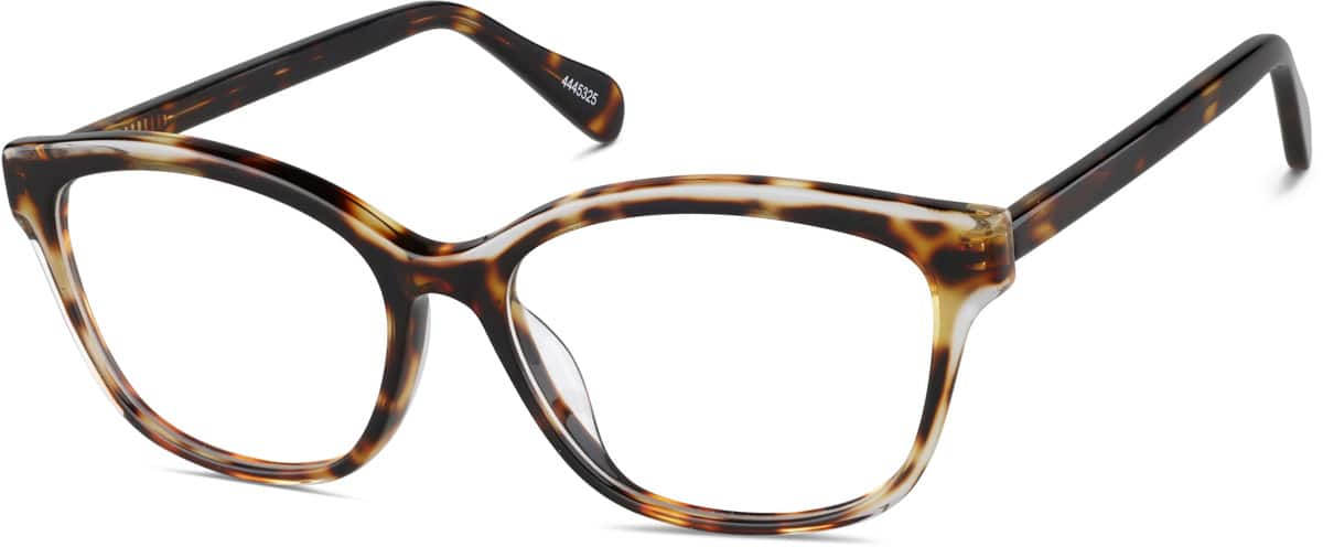 Angle view of Rectangle Glasses 4445325 in Tortoiseshell