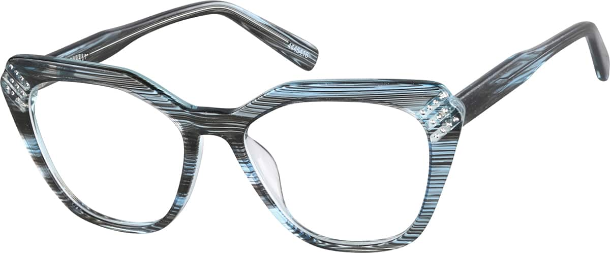 Angle view of Cat-Eye Glasses 4445416 in Aqua Pattern