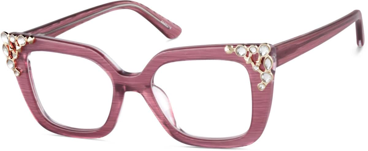 Angle view of Cat Eye Glasses 4446118 in Rose