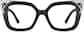 Front view of Cat Eye Glasses 4446121 in Jet Black thumbnail