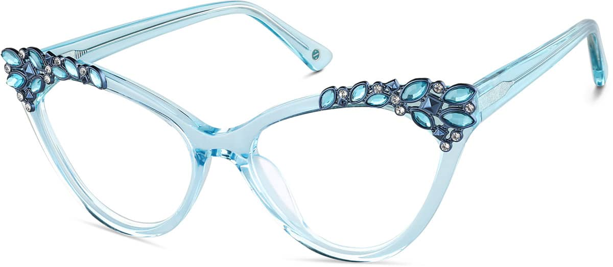 Angle view of Cat-Eye Glasses 4446216 in Blue