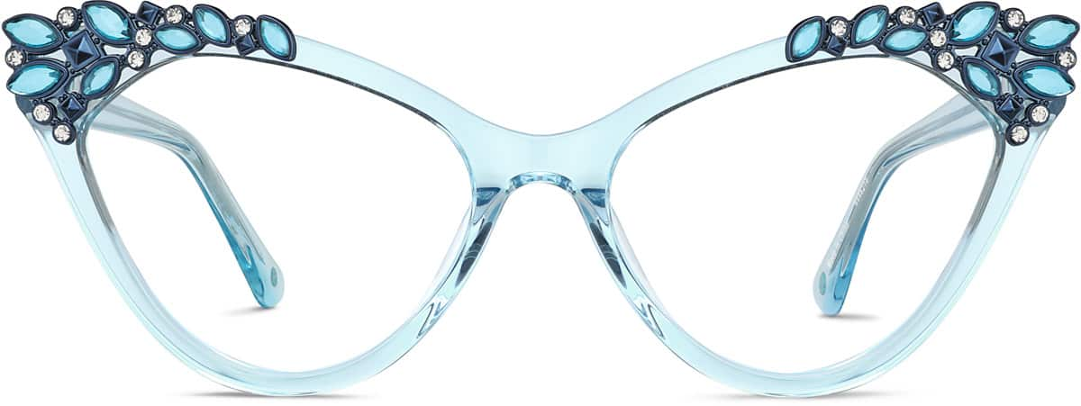 Front view of Cat-Eye Glasses 4446216 in Blue