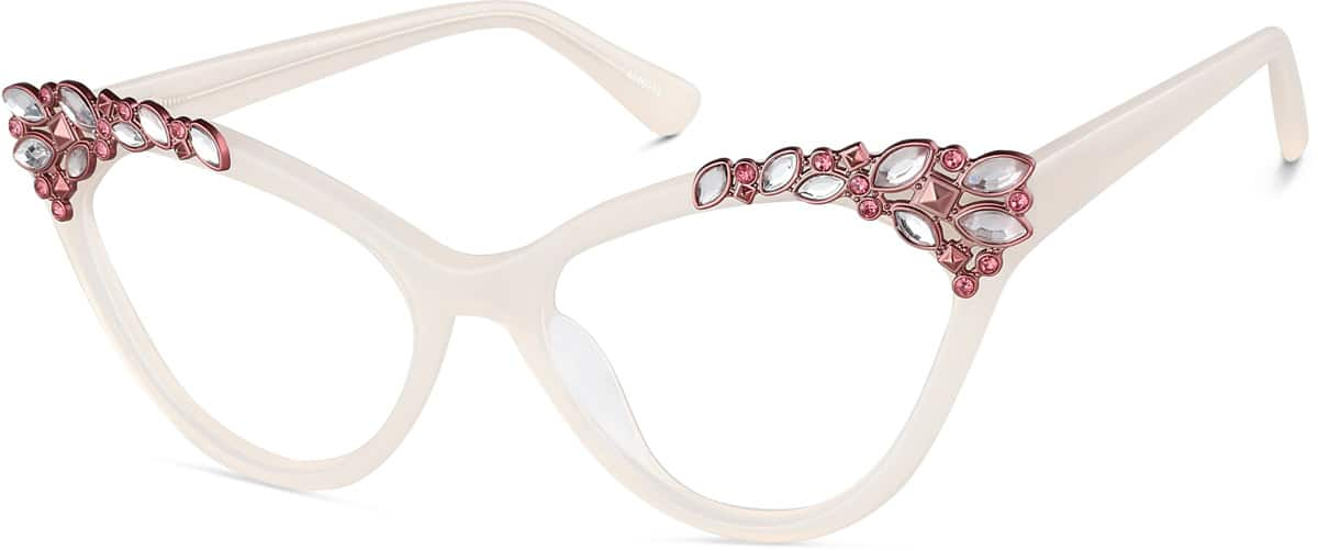 Angle view of Cat-Eye Glasses 4446219 in Pink