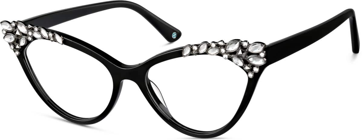 Angle view of Cat-Eye Glasses 4446221 in Jet Black