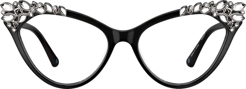 Jet Black Cat-Eye Glasses