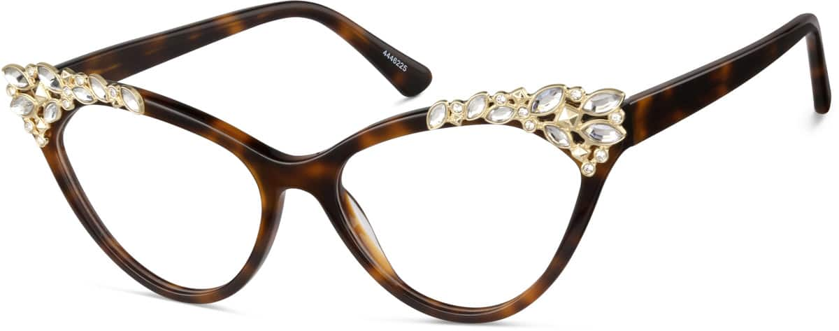 Angle view of Cat-Eye Glasses 4446225 in Tortoiseshell