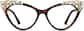 Front view of Cat-Eye Glasses 4446225 in Tortoiseshell thumbnail