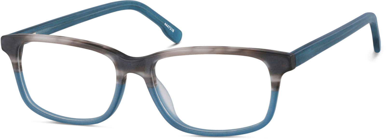 Zenni Rectangle Prescription Glasses Blue Plastic Full Rim Frame