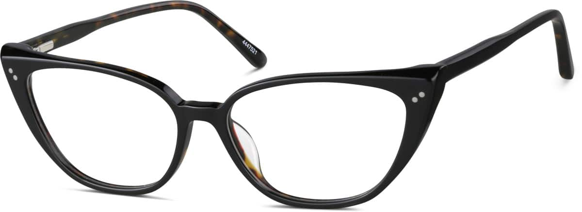 Angle view of Cat-Eye Glasses 4447521 in Black