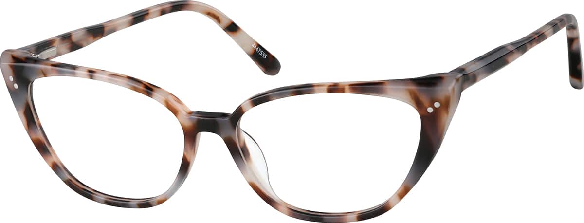 Angle view of Cat-Eye Glasses 4447535 in Tortoiseshell