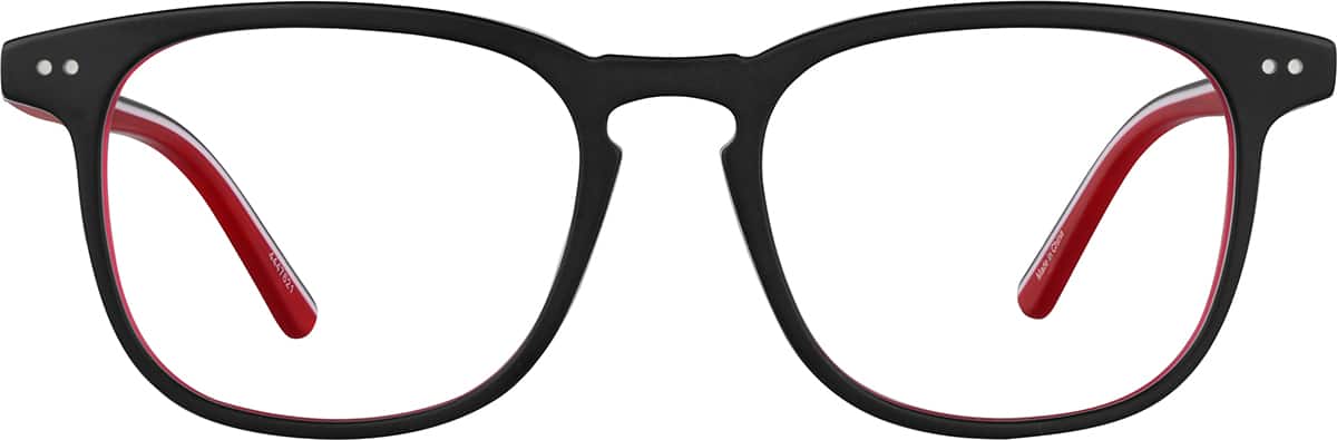 Zenni Square Prescription Glasses Black Tortoise Shell Plastic Full Rim Frame, Universal Bridge Fit, Extended Fit, Blokz Blue Light Glasses, 4447621