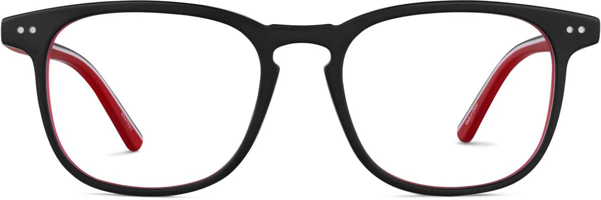 Front view of Square Glasses 4447621 in Black