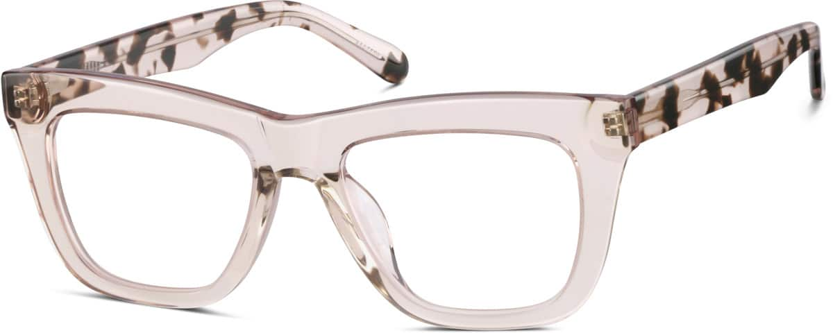 Angle view of Square Glasses 4447715 in Blush