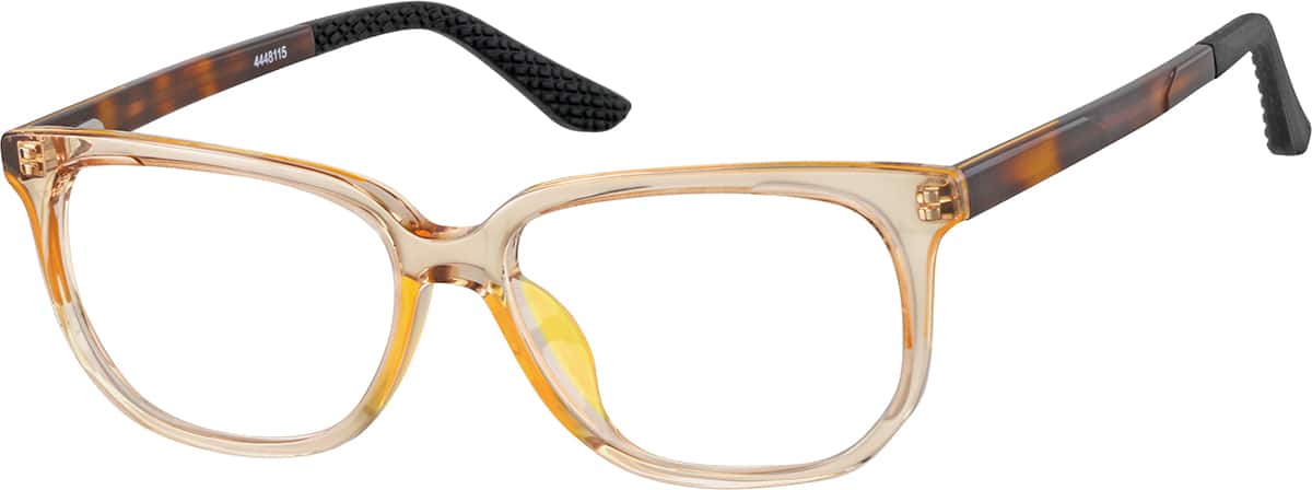 Angle view of Kids' Rectangle Glasses 4448115 in Orange